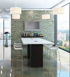 White Standing Height Conference Table